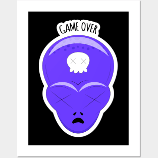 Alien face-Game over Posters and Art